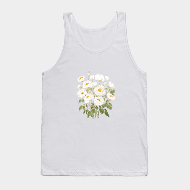 white rose bouquet watercolor and ink Tank Top by colorandcolor